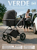 Коляска 3в1 Sweet Baby Verde Dark Grey (Silver Glossy)