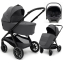 Коляска Agex Prima Pro 3 в 1 с автокреслом i-Team Black Midnight Grey (Темно-серый)