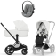 Коляска 3 в 1 Cybex Priam V Matt Black Style Off White + Cloud G3 Stone Grey Plus