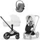 Коляска 3 в 1 Cybex Priam V Matt Black Style Off White + Cloud G3 Stone Grey Plus