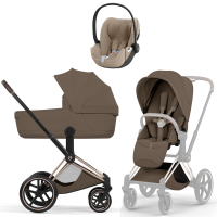 Коляска 3 в 1 Cybex Priam V Rosegold Style Coconut Brown + Cloud T Cozy Beige Plus
