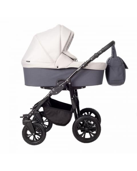 Коляска для двойни 2 в 1 Indigo Charlotte Sity Duo, Cs 01 (Темно-серый + Светло-бежевый)