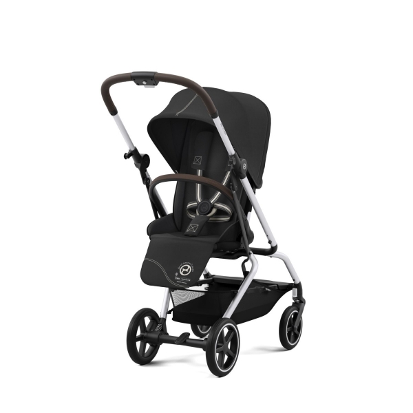 Коляска прогулочная Cybex Eezy S Twist+ 2 SLV (с дождевиком и бампером), Moon Black (Черный)