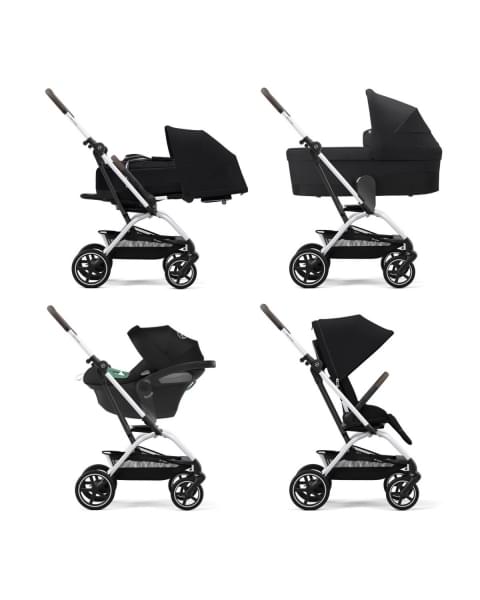 Коляска прогулочная Cybex Eezy S Twist+ 2 SLV (с дождевиком и бампером), Moon Black (Черный)