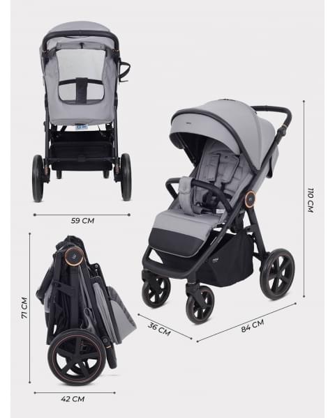 Коляска прогулочная Mowbaby Trail 2025 Grey