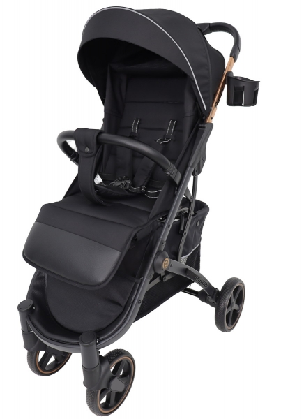 Коляска прогулочная Peppy Polo rose black хром рама, сумка