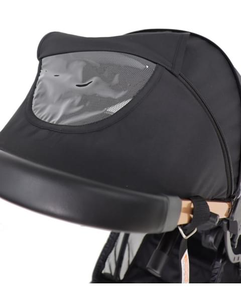 Коляска прогулочная Peppy Polo rose black хром рама, сумка
