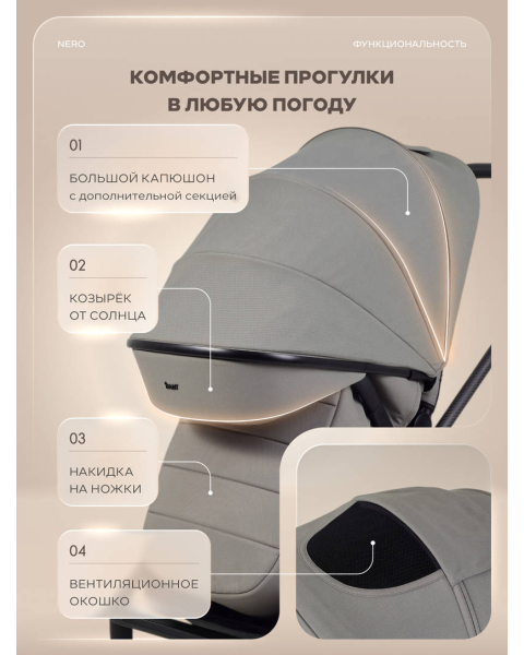 Коляска прогулочная Rant Nero Carbon Grey