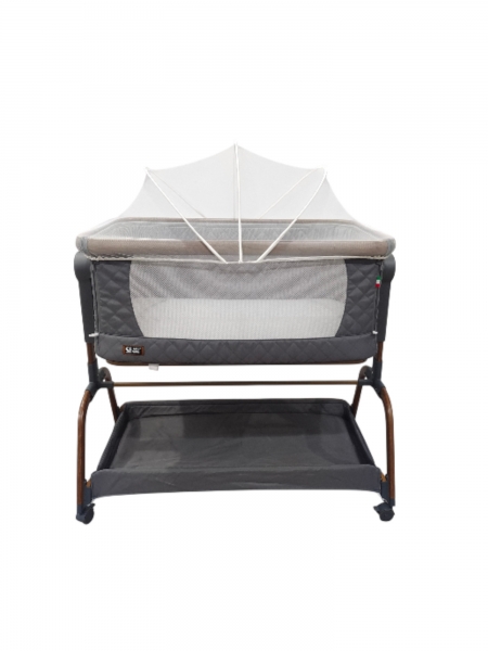 Колыбель приставная Sweet Baby Amici темно серая /дуб