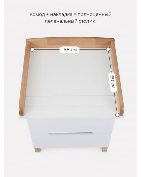 Комод пеленальный Rant Indy mini 600/3 Cloud white