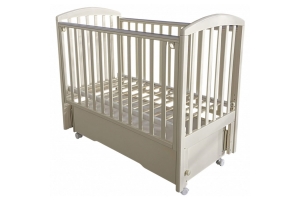 Кровать детская "Alita-2" (универсальный маятник+колеса, автостенка съемная, ящик) (слоновая кость)