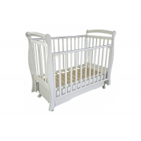 Кровать детская "Julia-1" (универсальный маятник+колеса, автостенка съемная, ящик) (белый)