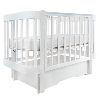 Кровать детская Pituso Olivia (маятник/ящик/автостенка) 120*60 см Белый-Белый