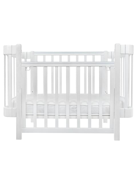 Кровать детская Pituso Olivia (маятник/ящик/автостенка) 120*60 см Белый-Белый