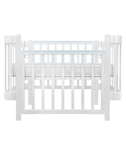 Кровать детская Pituso Olivia (маятник/ящик/автостенка) 120*60 см Белый-Белый