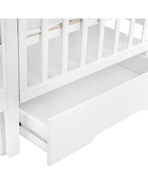 Кровать детская Pituso Olivia (маятник/ящик/автостенка) 120*60 см Белый-Белый