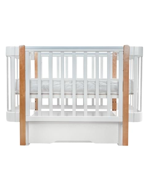 Кровать детская Pituso Olivia (маятник/ящик/автостенка) 120*60 см Белый-Белый