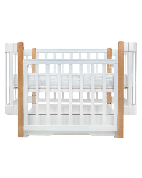 Кровать детская Pituso Olivia (маятник/ящик/автостенка) 120*60 см Белый-Белый