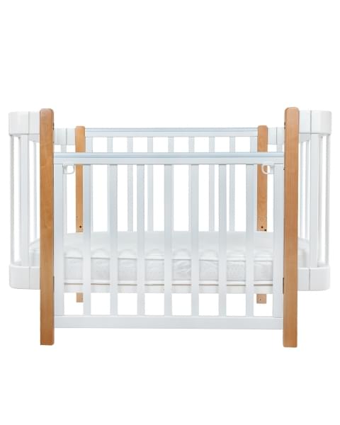 Кровать детская Pituso Olivia (маятник/ящик/автостенка) 120*60 см Белый-Белый