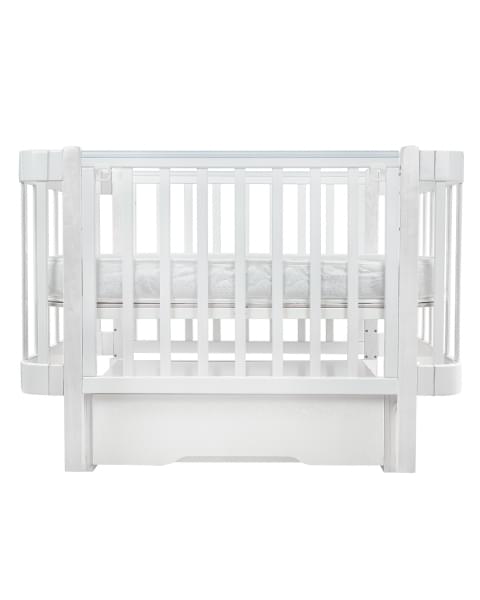 Кровать детская Pituso Olivia (маятник/ящик/автостенка) 120*60 см Белый-Белый