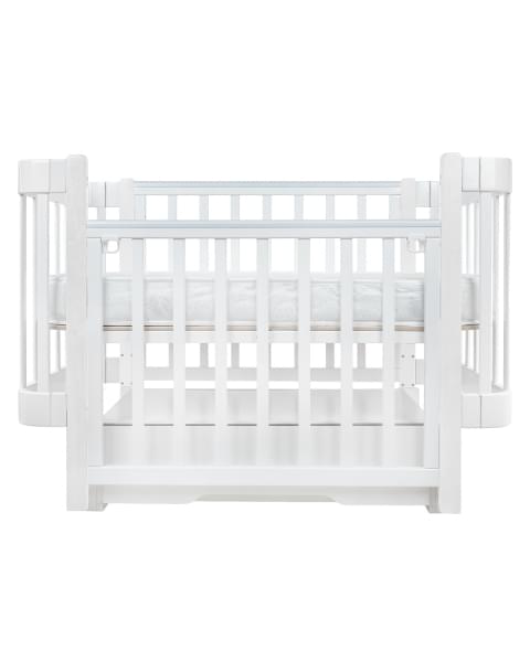 Кровать детская Pituso Olivia (маятник/ящик/автостенка) 120*60 см Белый-Белый