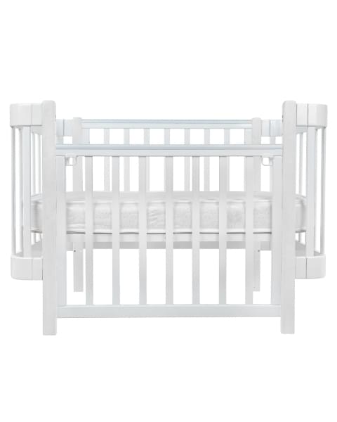 Кровать детская Pituso Olivia (маятник/ящик/автостенка) 120*60 см Белый-Белый