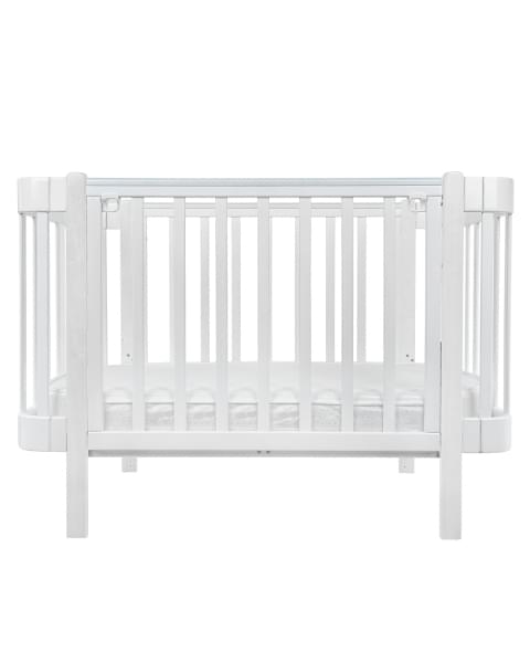 Кровать детская Pituso Olivia (маятник/ящик/автостенка) 120*60 см Белый-Белый