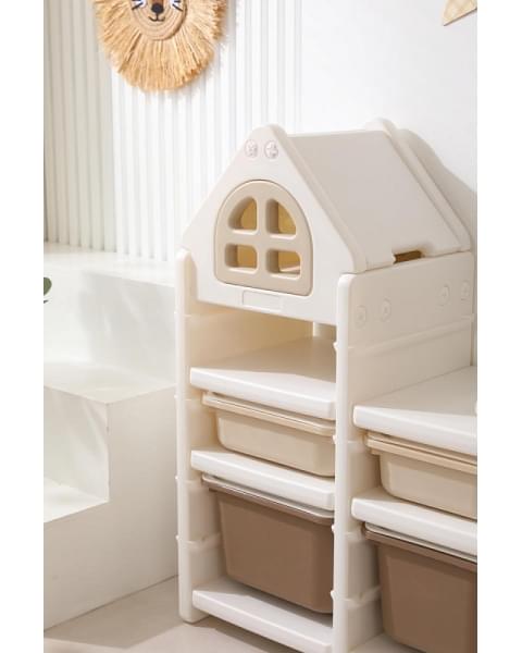 Стеллаж для игрушек UNIX Kids 9 ящиков Camel