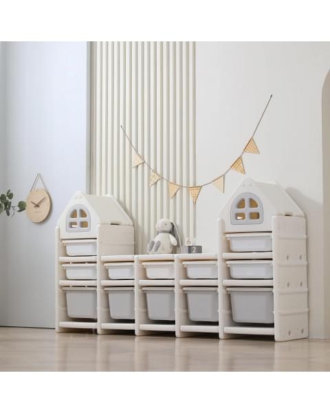 Стеллаж для игрушек UNIX Kids 12 ящиков Grey