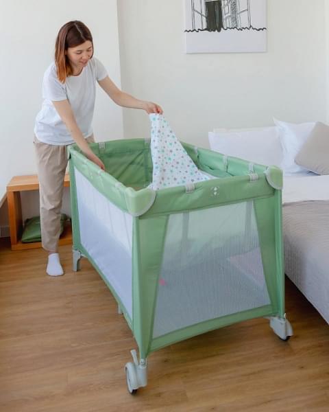 Манеж-кровать Carrello Piccolo Plus CRL-11501/2 Mint Green