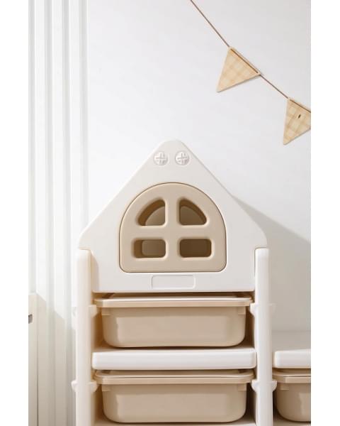 Стеллаж для игрушек UNIX Kids 9 ящиков Camel