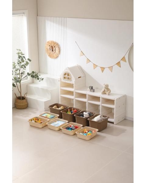 Стеллаж для игрушек UNIX Kids 9 ящиков Camel