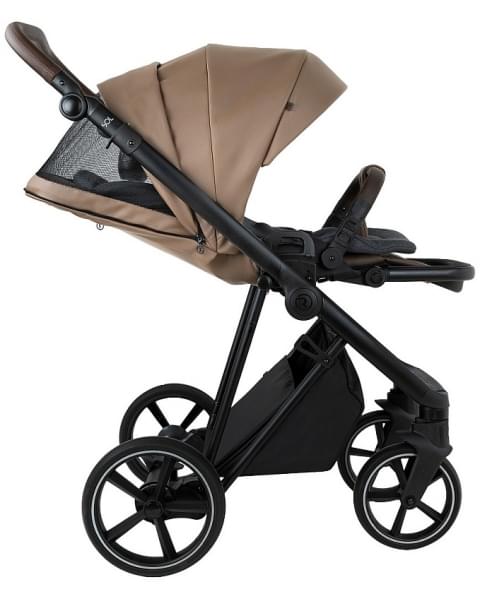 Детская коляска Roan Sol Vintage Leather 2.0 3 в 1 с автокреслом Tutis Elo Lux Edusky Black SL/11/L Camel/Black/руч.Тем.коричневый