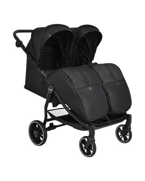Прогулочная коляска для двойни Pituso Duocity PU 2023, Black (Черный)