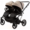 Детская коляска для двойни Adamex Leo Duo Deluxe 3 в 1 DUO-SA7 (СВ.БЕЖЕВАЯ КОЖА)