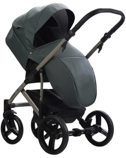 Детская коляска Bebetto Magnum Light Pro 3 в 1 с автокреслом Avionaut Cosmo 08 зеленая кожа