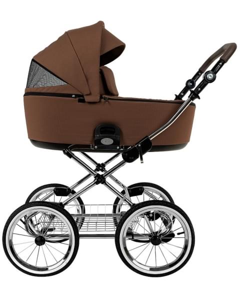 Детская коляска Roan Bass Next Classic 2.0 d14 3 в 1 с автокреслом Tutis Elo Lux EduSky Black BSNC/91/2 Mocha Mousse/Black/руч.Cappuccino