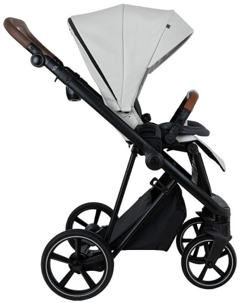 Детская коляска Roan Sol Vintage Leather 2.0 3 в 1 с автокреслом Tutis Elo Lux Edusky Black SL/12/L Island Stone /Black/ руч.Коричневый