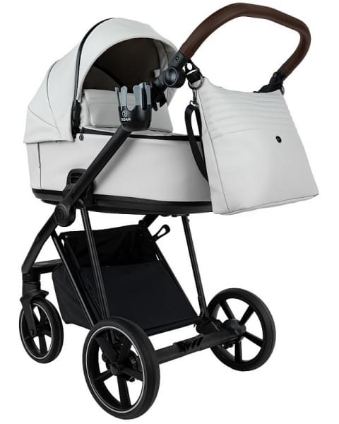 Детская коляска Roan Sol Vintage Leather 2.0 3 в 1 с автокреслом Tutis Elo Lux Edusky Black SL/12/L Island Stone /Black/ руч.Коричневый
