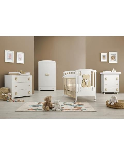 Пеленальный комод Erbesi Dudu белый/натуральный