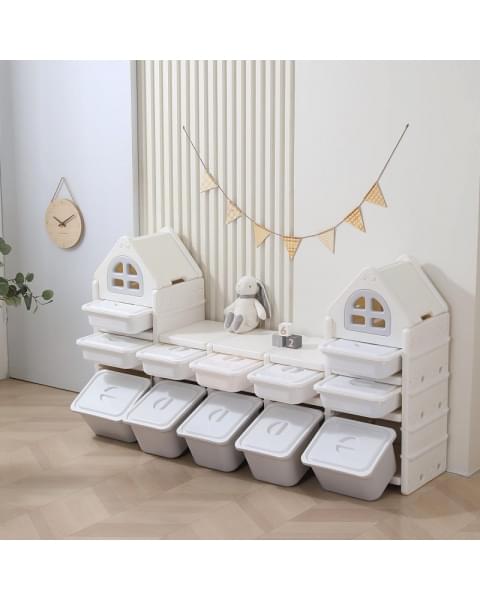 Стеллаж для игрушек UNIX Kids 12 ящиков Grey