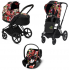 Коляска 3 в 1 Cybex Priam III Spring Blossom шасси Matt Black, Dark (Темный)