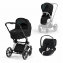 Коляска 3 в 1 Cybex Priam IV шасси Chrome Black, Deep Black (Черный)