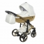 Коляска 2 в 1 Junama Diamond Mirror Satin V2, JDMSv2-06 (Белый / Матовое золото / Рама золото)