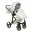 Коляска 2 в 1 Junama Diamond Mirror Satin V2, JDMSv2-06 (Белый / Матовое золото / Рама золото)