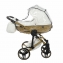 Коляска 2 в 1 Junama Diamond Mirror Satin V2, JDMSv2-06 (Белый / Матовое золото / Рама золото)