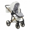 Коляска 2 в 1 Junama Diamond Mirror Satin V2, JDMSv2-06 (Белый / Матовое золото / Рама золото)
