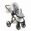 Коляска 2 в 1 Junama Diamond Mirror Satin V2, JDMSv2-06 (Белый / Матовое золото / Рама золото)