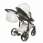 Коляска 2 в 1 Junama Diamond Mirror Satin V2, JDMSv2-06 (Белый / Матовое золото / Рама золото)