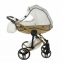 Коляска 2 в 1 Junama Diamond Mirror Satin V2, JDMSv2-06 (Белый / Матовое золото / Рама золото)